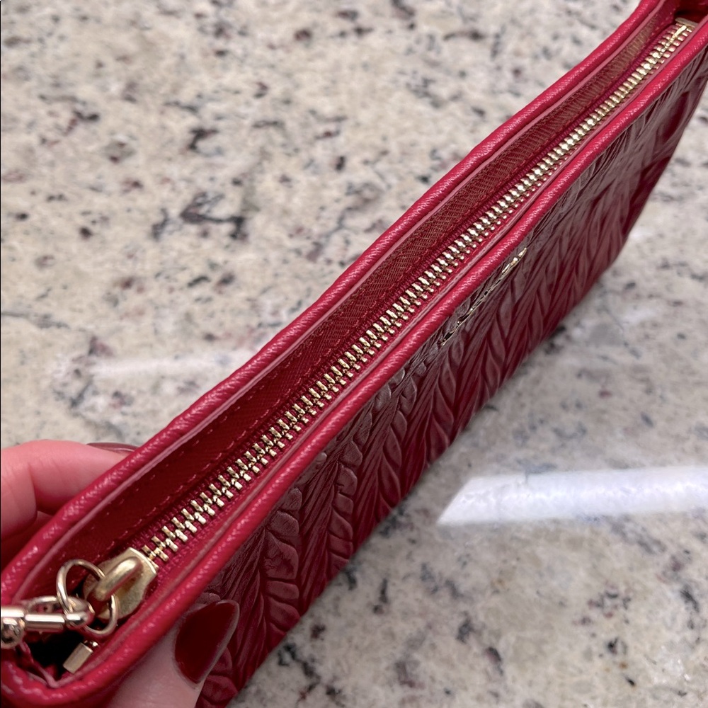 Coach Collette Gathered Leather Red Clutch EUC - Picture 9 of 15